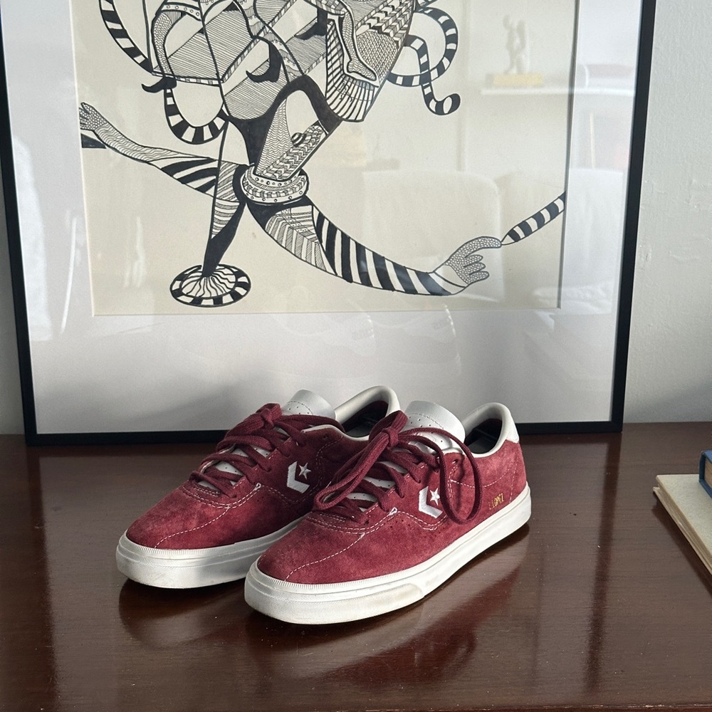 Converse Louie Lopez Pro Maroon/ dark Red and White Sneakers